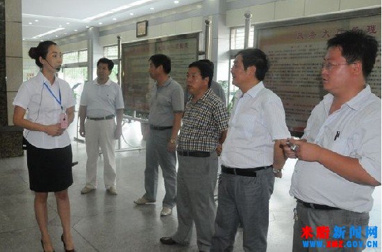 市纪检委秘书长、市监察局副局长沈晨虹一行检查我县政务大厅便民