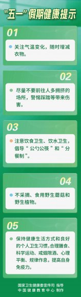 “五一”假期健康提示