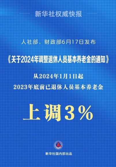 利好1.4亿退休人员！2024年基本养老金再涨3%